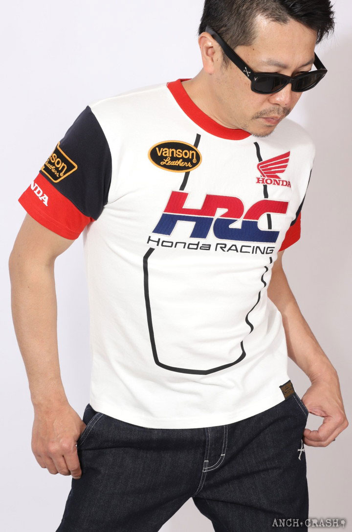 VANSON（バンソン） VANSON HONDA 半袖Tシャツ HRV-2405 ホンダ 刺繍