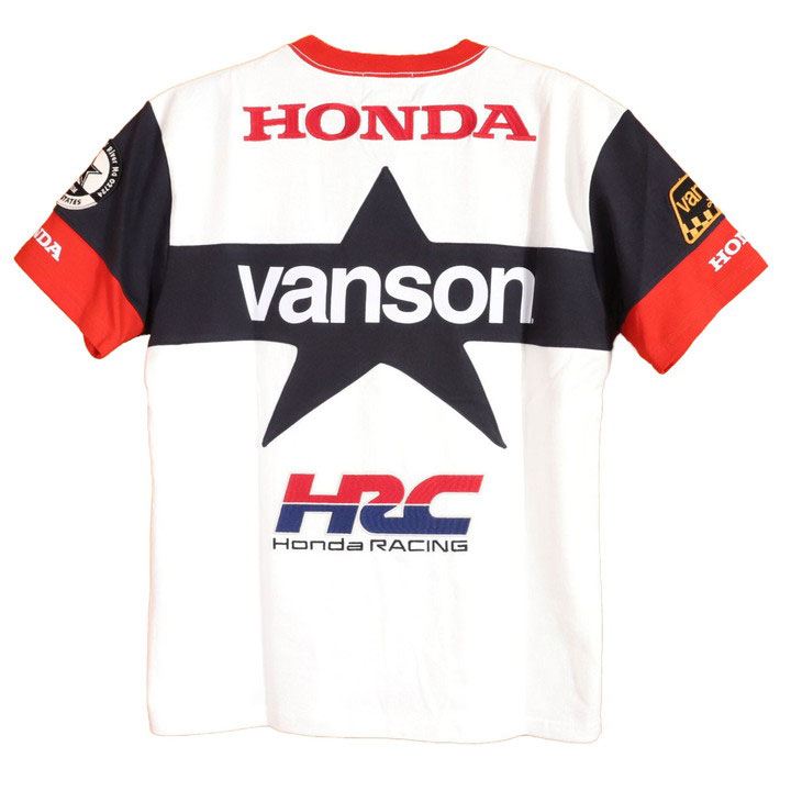 VANSON（バンソン） VANSON HONDA 半袖Tシャツ HRV-2405 ホンダ 刺繍