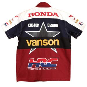 VANSON HONDA ツイル半袖シャツ HRV-2406 バンソン ホンダ 刺繍 ワッペン
