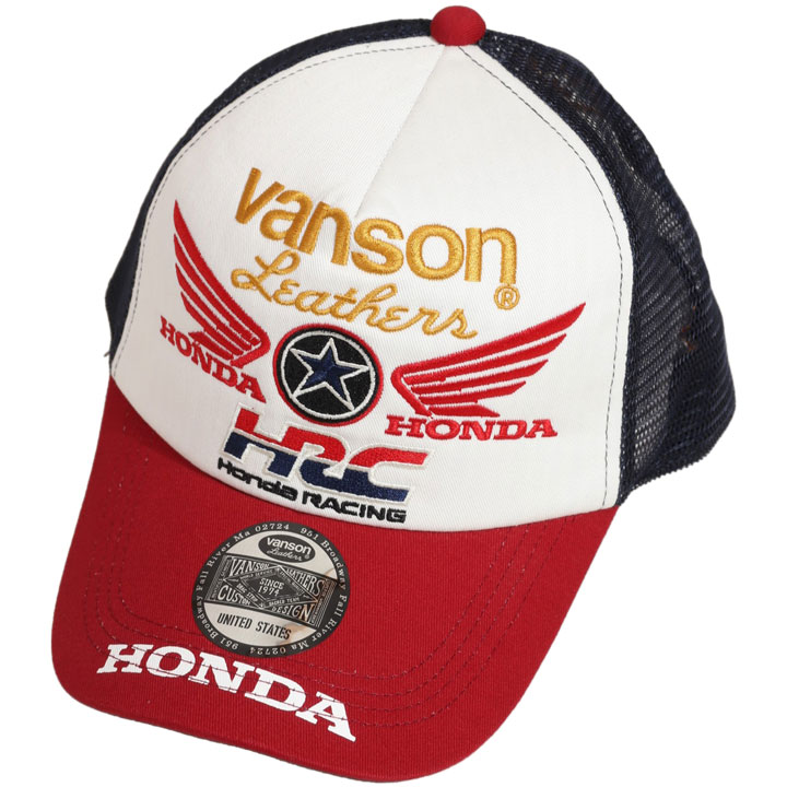 VANSON HONDA ツイルメッシュキャップ HRV-2408 刺繍 バンソン ホンダ