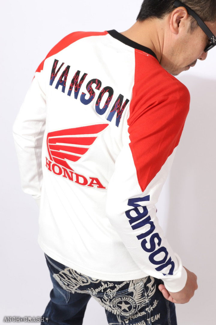 VANSON（バンソン） VANSON HONDA ロンT HRV-2411 ホンダ 長袖 Tシャツ