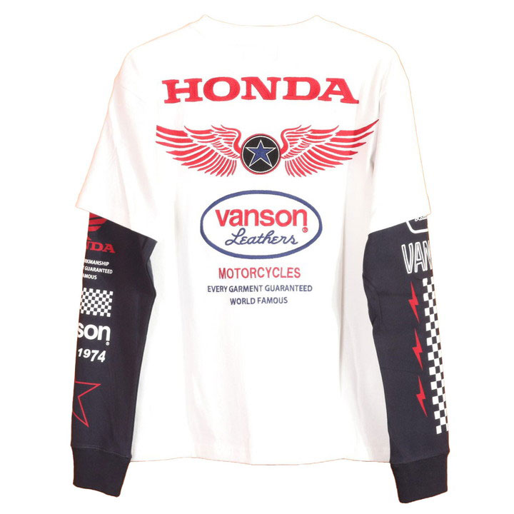 24h限定P最大12倍!11/11pm23:59迄 VANSON HONDA フェイクレイヤード ロ...