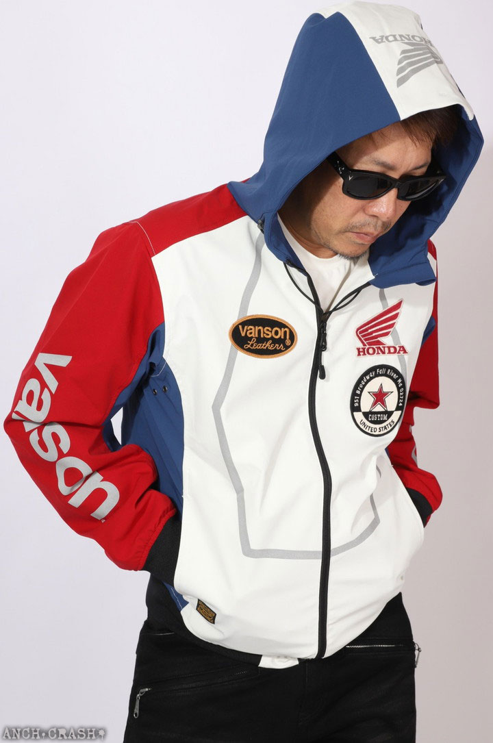 VANSON（バンソン） VANSON HONDA 三層ストレッチ パーカー HRV-2516