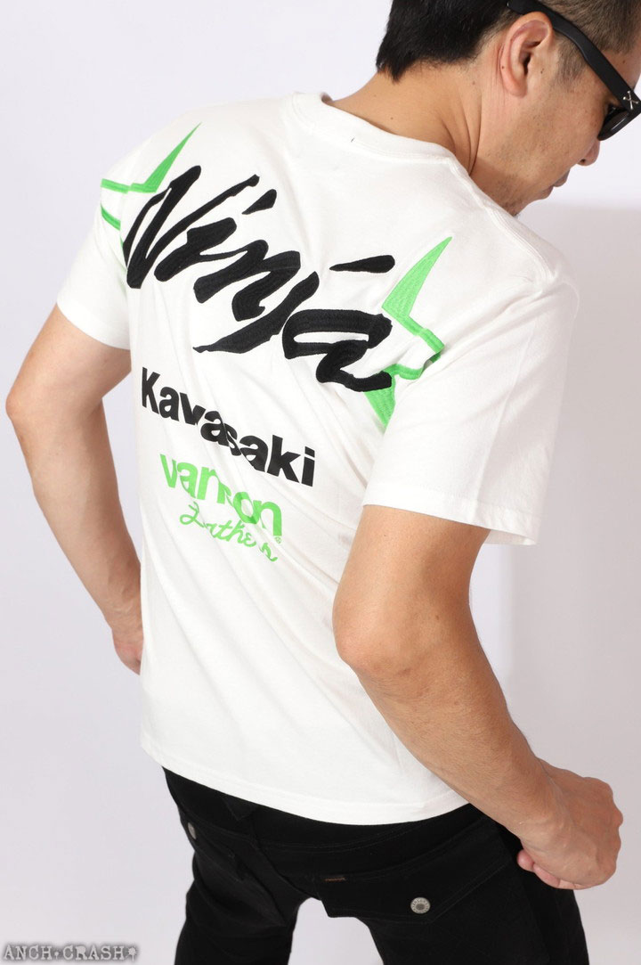 カワサキtシャツ（メンズ半袖Tシャツ、カットソー）（色：ホワイト系