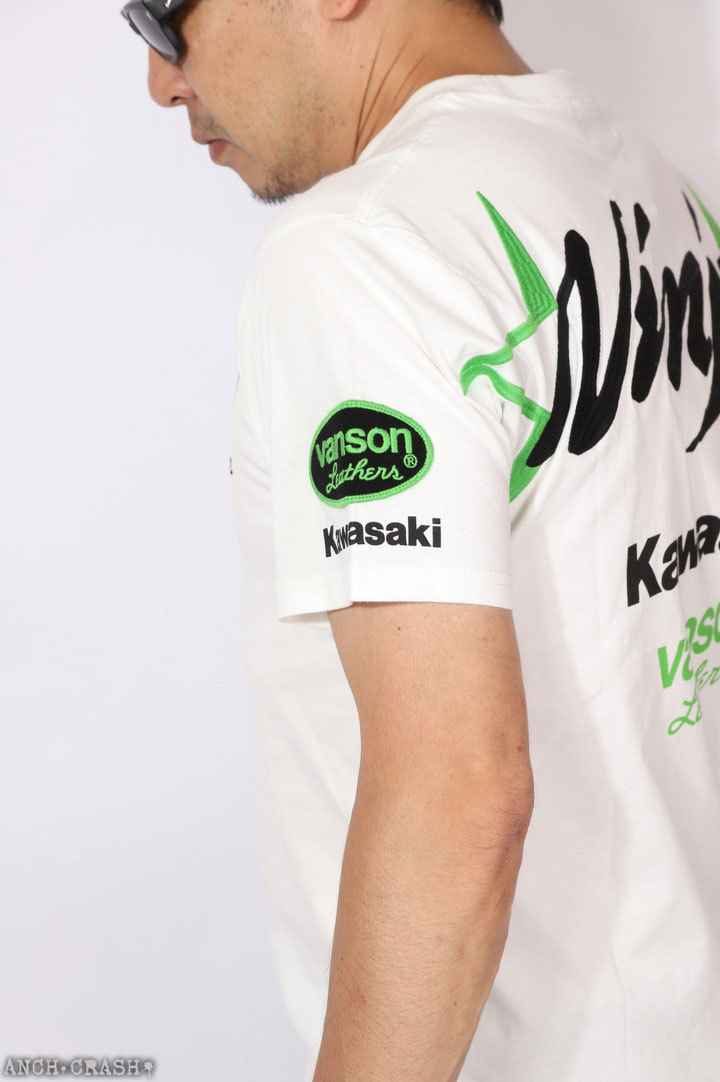 VANSON（バンソン） VANSON Kawasaki 半袖Tシャツ KMV-2602 カワサキ