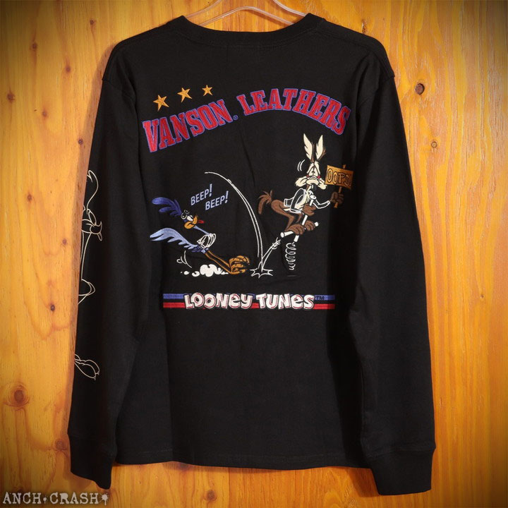 VANSON ルーニー・テューンズ コラボ ロンTEE (LTV-2509) 【送料無料】バンソン LOONEY TUNES 刺繍 長袖Tシャツ VANSON（バンソン） ルーニー・テューンズ コラボ ロンTEE LTV-2509