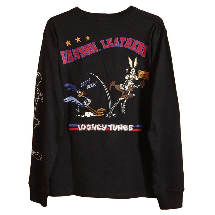 VANSON ルーニー・テューンズ コラボ ロンTEE (LTV-2509) 【送料無料】バンソン LOONEY TUNES 刺繍 長袖Tシャツ VANSON（バンソン） ルーニー・テューンズ コラボ ロンTEE LTV-2509
