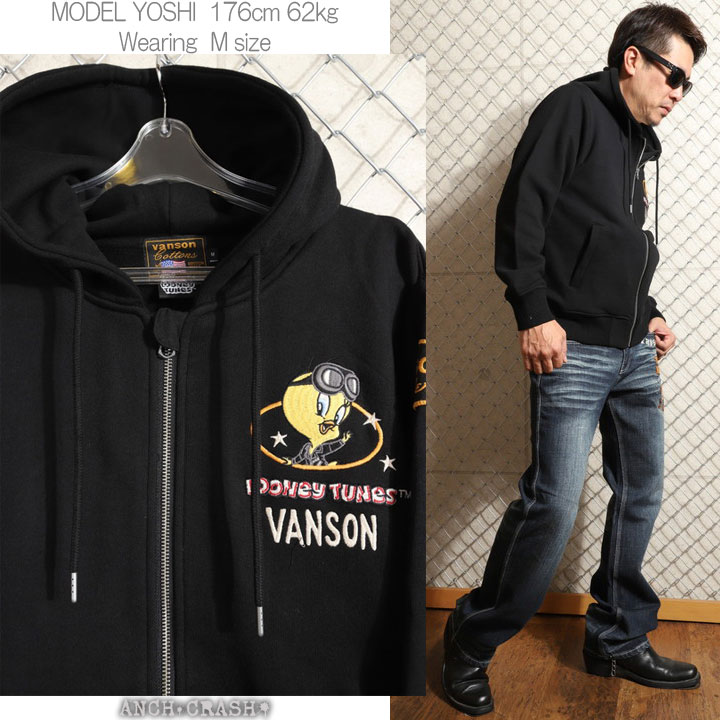 VANSON（バンソン） ルーニー・テューンズ コラボ フルZIP パーカー