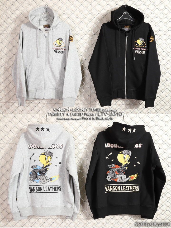 VANSON（バンソン） ルーニー・テューンズ コラボ フルZIP パーカー