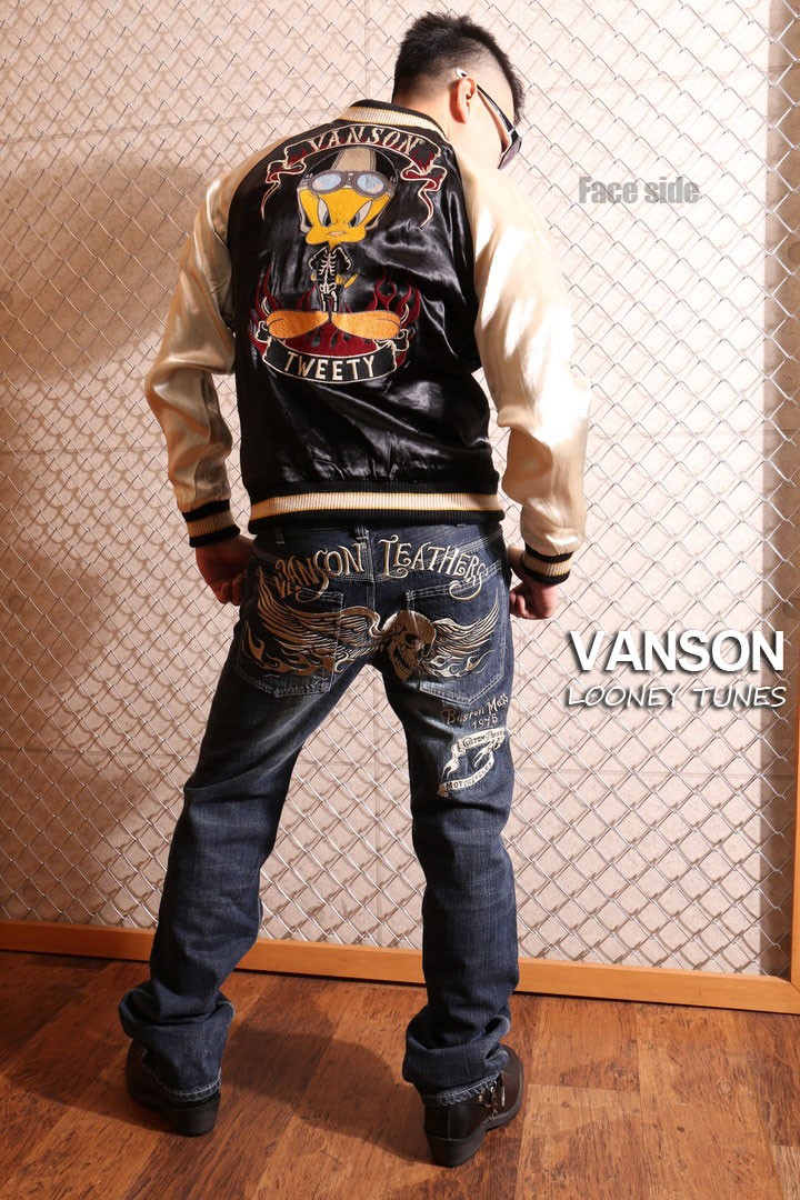 メーカー再生品】 当店別注 VANSON × LOONEY TUNES スカジャン XL