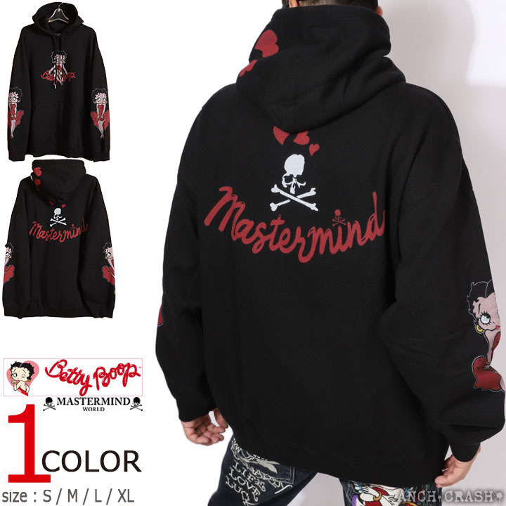 Betty Boop×MASTERMIND WORLD ����P/O�p�[�J�[ MW25C15-SW201 �}�X�^�[�}�C���h���[���h �x�e�B�u�[�v �{�N�V�[�t�B�b�g �I�[�o�[�T�C�Y