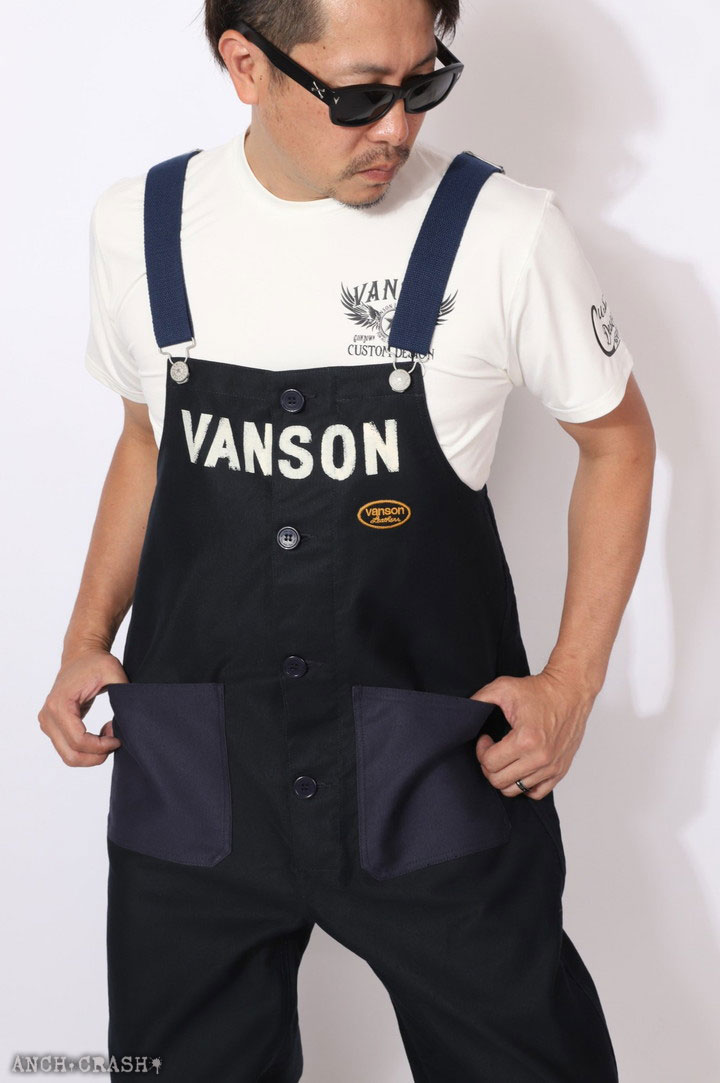 VANSON バンソン デッキ オーバーオール NVAO-2402 刺繍 ワッペンの画像