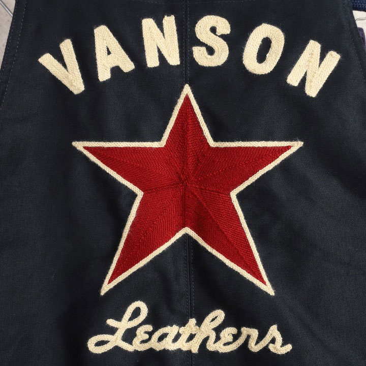 VANSON バンソン デッキ オーバーオール NVAO-2402 刺繍 ワッペンの画像