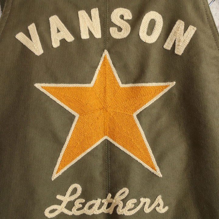 VANSON バンソン デッキ オーバーオール NVAO-2402 刺繍 ワッペンの画像