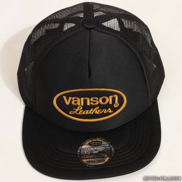 VANSON（バンソン） オーバルロゴ 刺繍 トラッカー メッシュ キャップ
