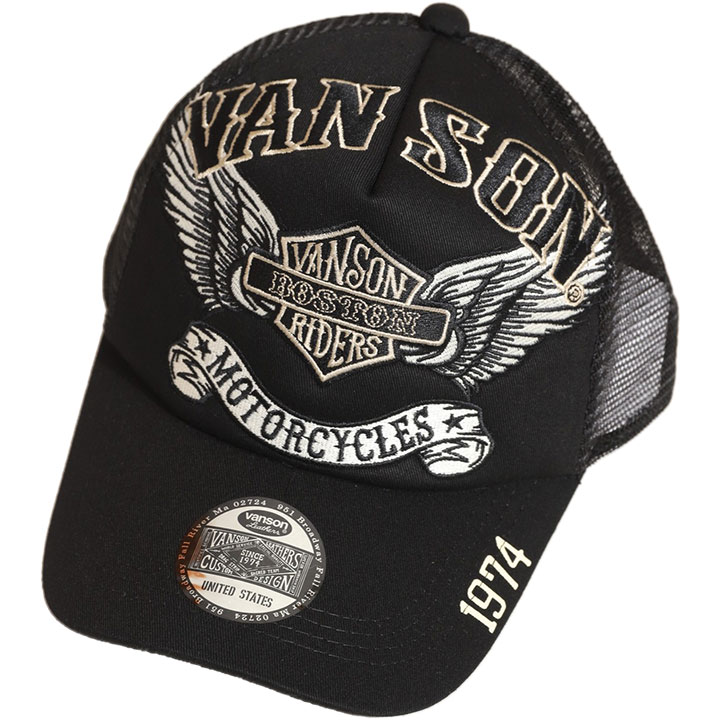 Vanson バンソン レザー キャップ ワッペン付き 楽天市場】バンソン 50周年記念モデル レザー使い ロゴ