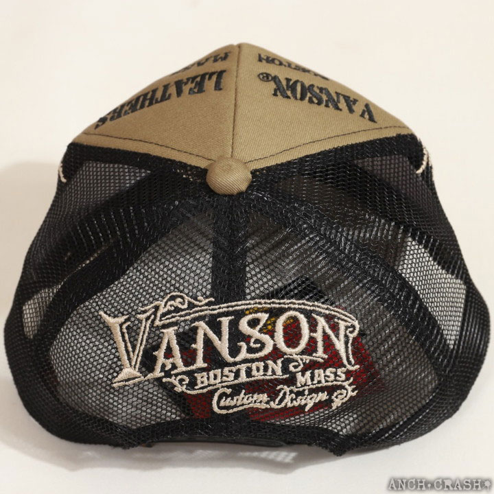 VANSON（バンソン） スカル ツイルメッシュキャップ NVCP-2602 刺繍