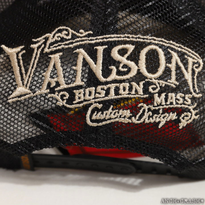 VANSON（バンソン） スカル ツイルメッシュキャップ NVCP-2602 刺繍