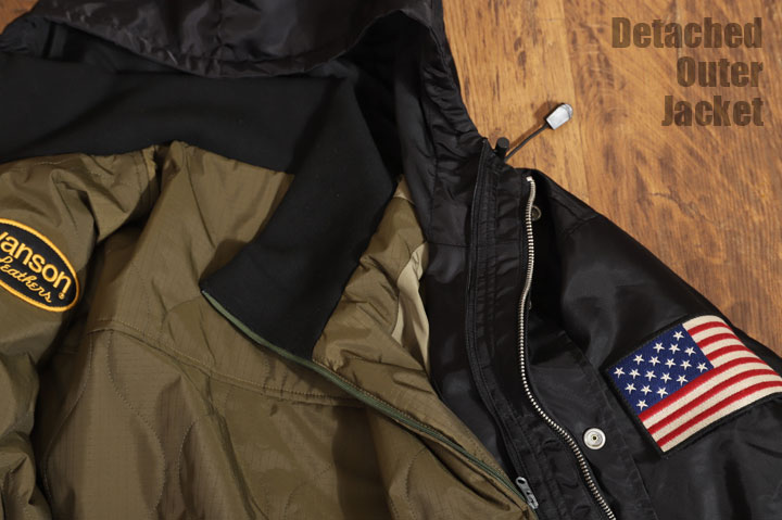 VANSON（バンソン） ロゴ＆ウィング ナイロン 3WAY ジャケット NVJK