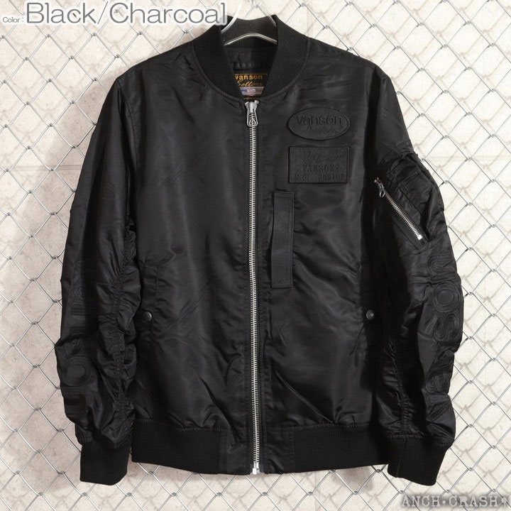 VANSON スター 中綿なし MA-1 ジャケット NVJK-2506 バンソン 刺繍