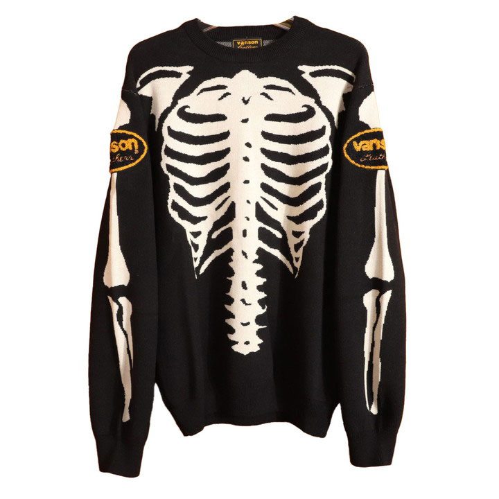 VANSON（バンソン） ボーン コットンジャガードニット クルーネック