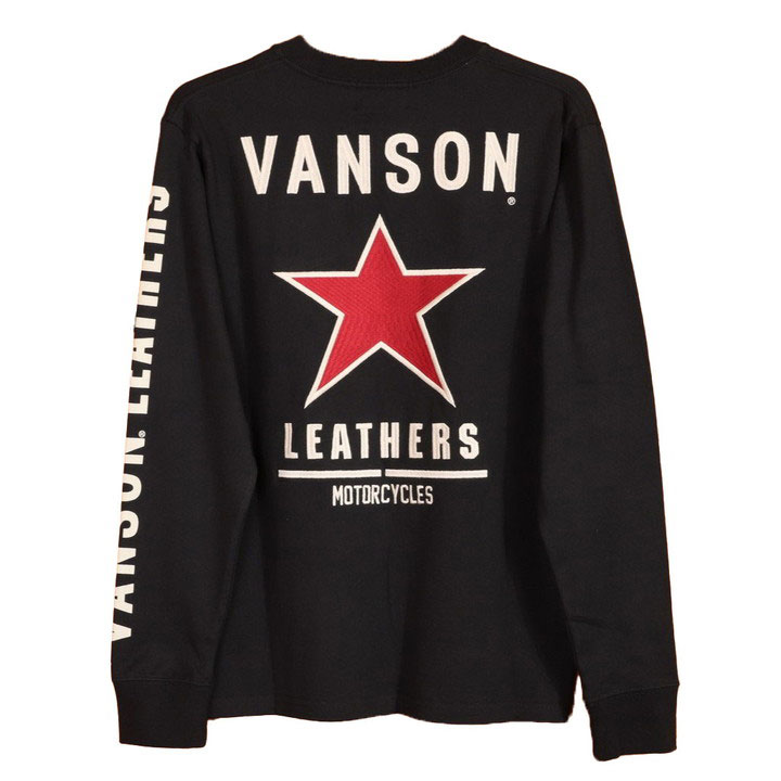 VANSON バンソン スター ロンT NVLT-2401 長袖Tシャツ 刺繍