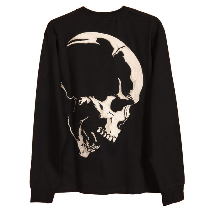 新品 デヴァロー 幾何学柄 スカルキャディ刺繍ワッペン 長袖ポロシャツ Mサイズ 新品 デヴァロー 幾何学柄 スカルキャディ刺繍ワッペン 長袖ポロシャツ