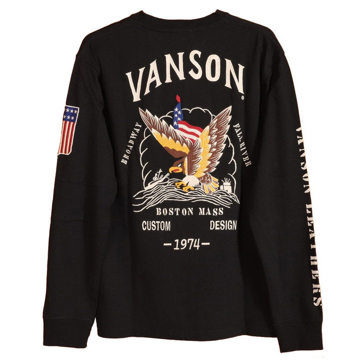 VANSON（バンソン） イーグル ロンT NVLT-2416 長袖 Tシャツ 刺繍