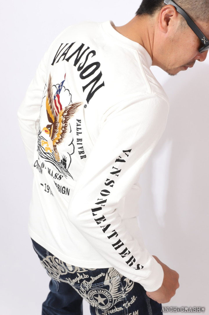 VANSON（バンソン） イーグル ロンT NVLT-2416 長袖 Tシャツ 刺繍