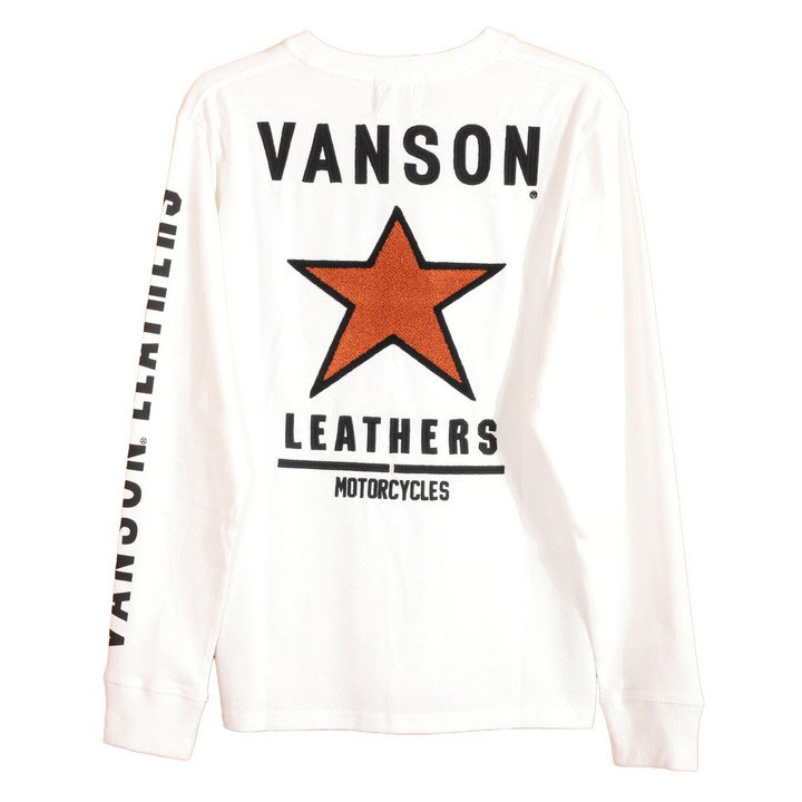 VANSON バンソン スター ロンT NVLT-2417 長袖Tシャツ 刺繍 ワッペン