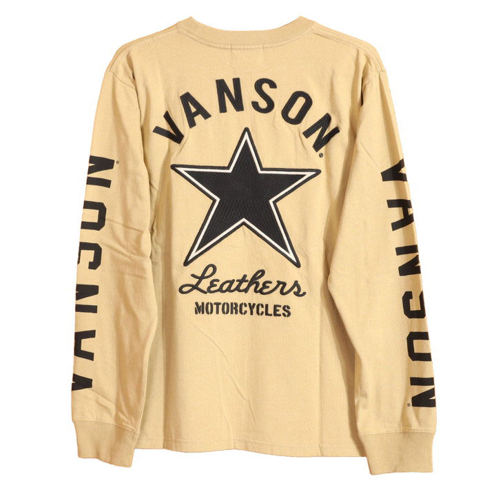 VANSON（バンソン） スター ロンTEE NVLT-2508 刺繍 長袖 Tシャツ 