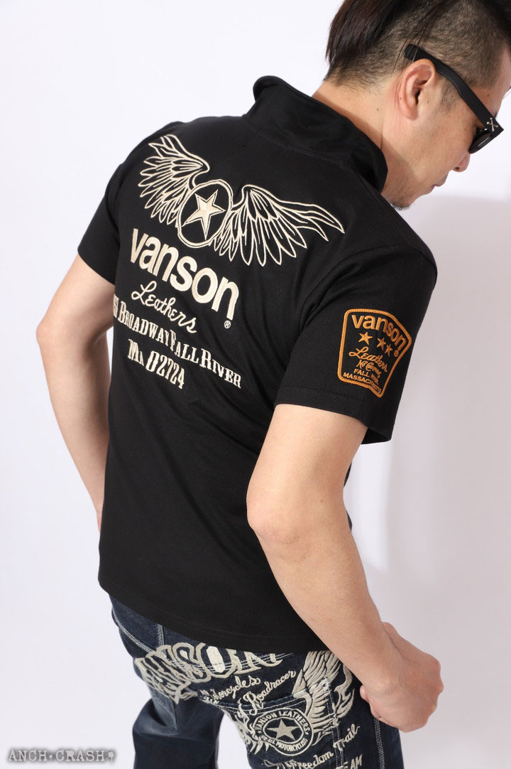 VANSON バンソン ウィングスター 半袖ポロシャツ NVPS-2201 刺繍 NVP-001復刻モデル｜anch-crash｜08