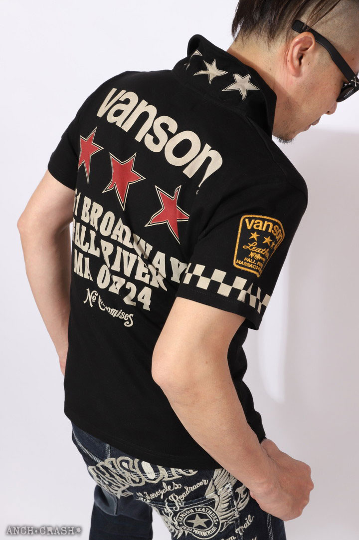 VANSON バンソン トリプルスター 半袖ポロシャツ NVPS-2202 刺繍 NVP-002復刻モデル｜anch-crash｜08