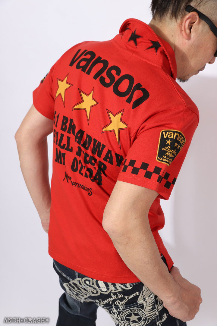 VANSON バンソン トリプルスター 半袖ポロシャツ NVPS-2202 刺繍 NVP-002復刻モデル｜anch-crash｜20