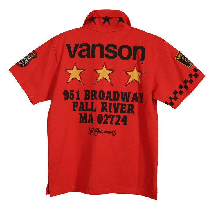 VANSON バンソン トリプルスター 半袖ポロシャツ NVPS-2202 刺繍 NVP-002復刻モデル｜anch-crash｜04
