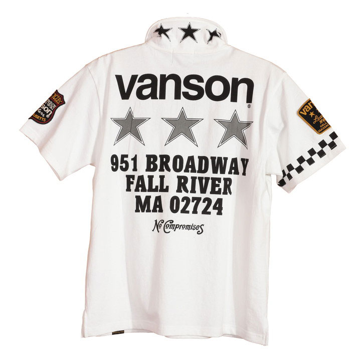 VANSON バンソン トリプルスター 半袖ポロシャツ NVPS-2202 刺繍 NVP-002復刻モデル｜anch-crash｜03
