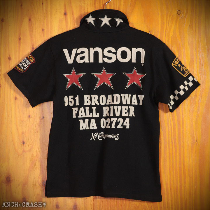 バンソン ポロシャツ【2XL】 VANSON ポロシャツ 半袖 メンズ バンソン スカル 刺繍 : LL