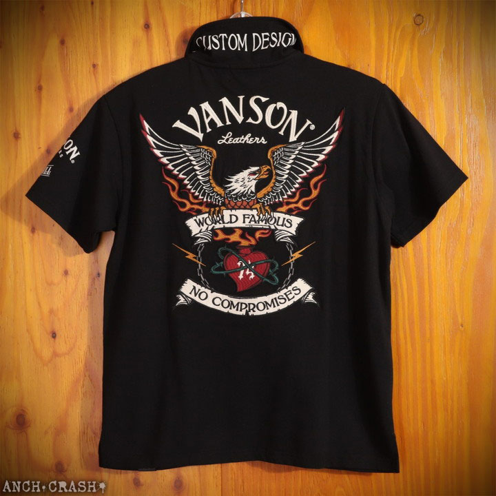 VANSON（バンソン） イーグル 半袖ポロシャツ NVPS-2602 刺繍 : ANCH