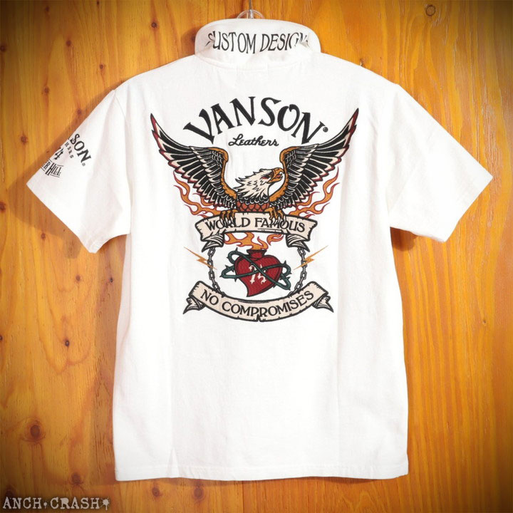 VANSON（バンソン） イーグル 半袖ポロシャツ NVPS-2602 刺繍 : ANCH