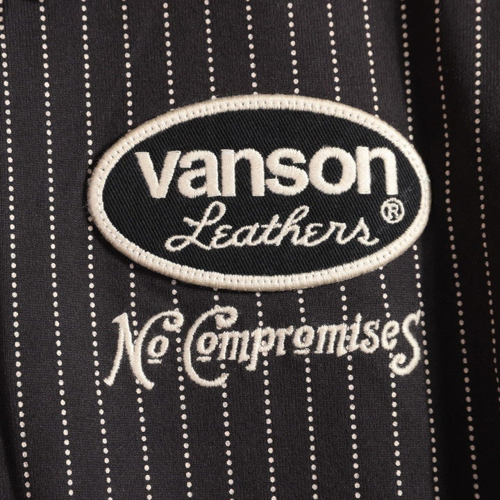 VANSON（バンソン） ロゴ刺繍 ウォバッシュ 半袖ポロシャツ NVPS-2604