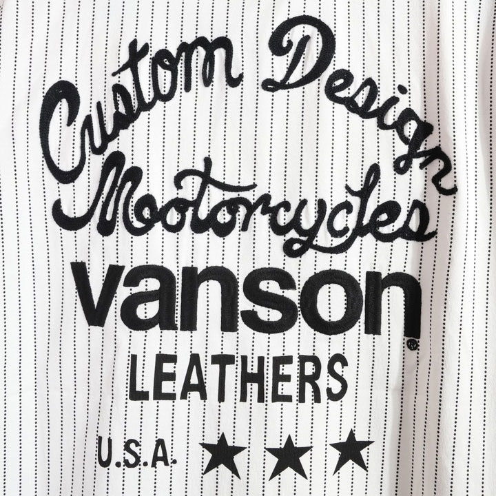 VANSON（バンソン） ロゴ刺繍 ウォバッシュ 半袖ポロシャツ NVPS-2604