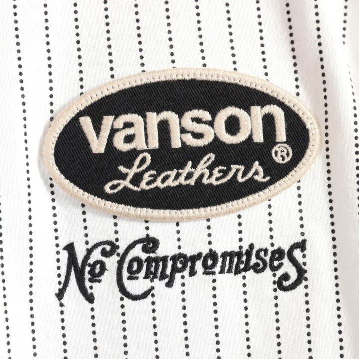 VANSON（バンソン） ロゴ刺繍 ウォバッシュ 半袖ポロシャツ NVPS-2604