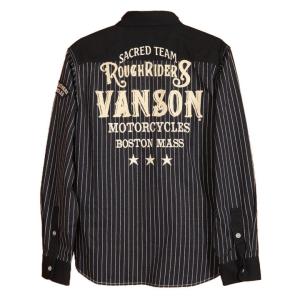 VANSON バンソン デニムシャツ NVSL-2302 長袖 ロゴ 刺繍