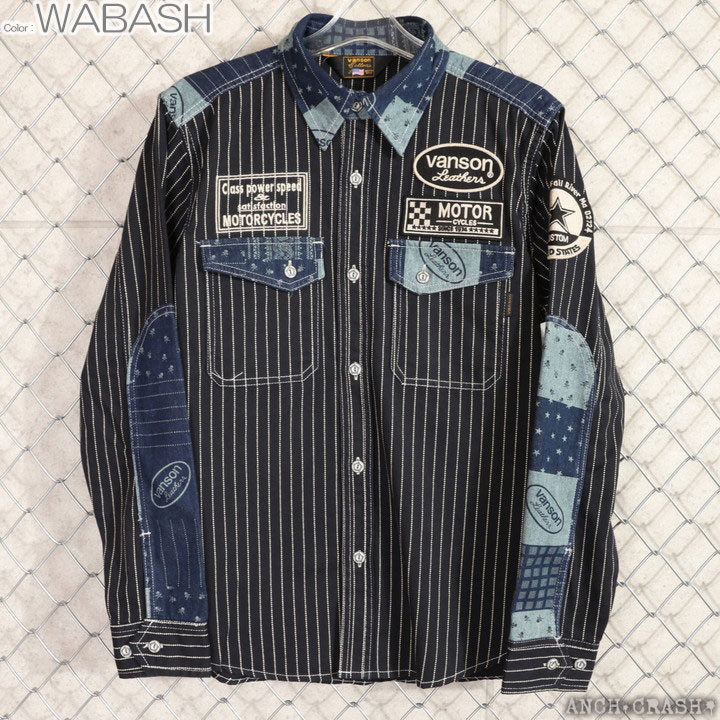 在庫限りセール SALE 30%off VANSON バンソン スター デニムシャツ (NVSL-2401)【送料無料】刺繍 ワッペン 長袖 ご奉仕品の為返品交換不可 VANSON（バンソン） 在庫限りセール SALE 30%off VANSON スター デニム