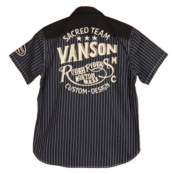 VANSON バンソン 半袖 デニムシャツ NVSS-2301 刺繍