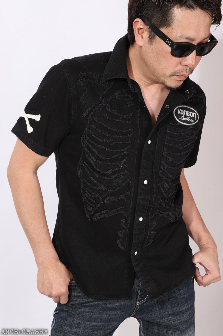 Vanson バンソン 半袖シャツ VANSON 【2025春夏新作】バンソン 半袖シャツ クロスボーン