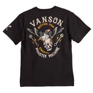 VANSON バンソン イーグル×スカル 半袖 Tシャツ NVST-2214 刺繍
