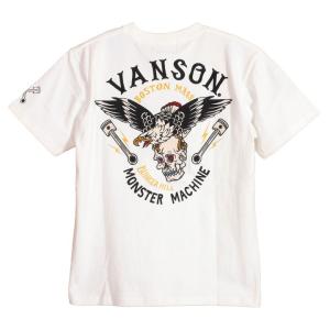 VANSON バンソン イーグル×スカル 半袖 Tシャツ NVST-2214 刺繍