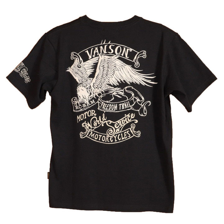 VANSON バンソン イーグル 半袖Tシャツ NVST-2301 刺繍 NVST-405復刻モデル