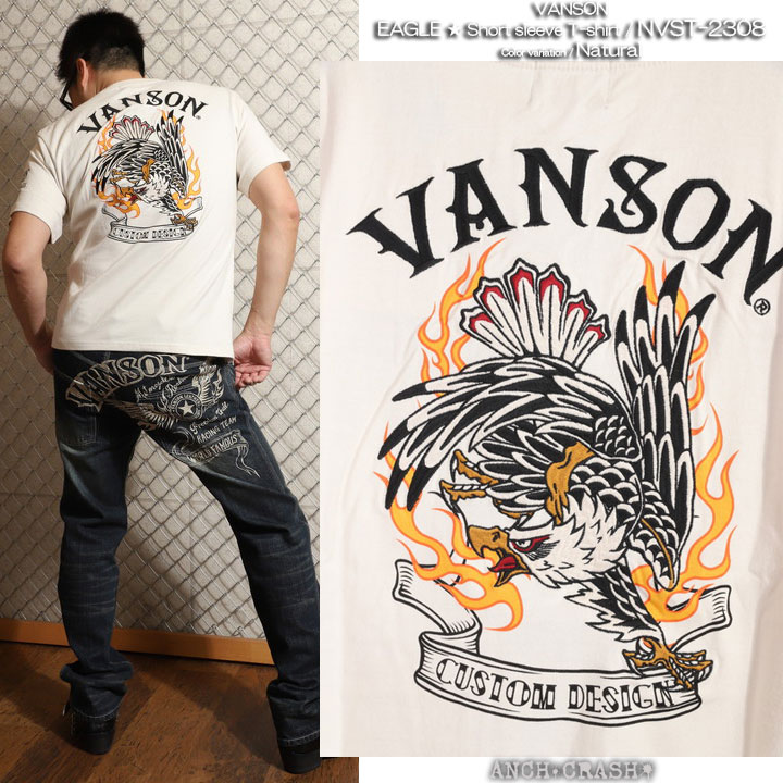VANSON バンソン イーグル 半袖Tシャツ NVST-2308 刺繍｜anch-crash｜18